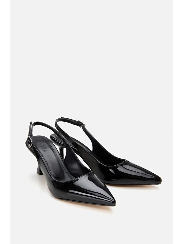 Kadın Siyah Ayarlanabilir Tokalı Stiletto - Görsel 6