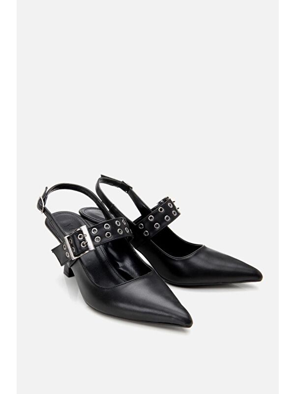 Kadın Siyah Kemerli Stiletto - Görsel 5