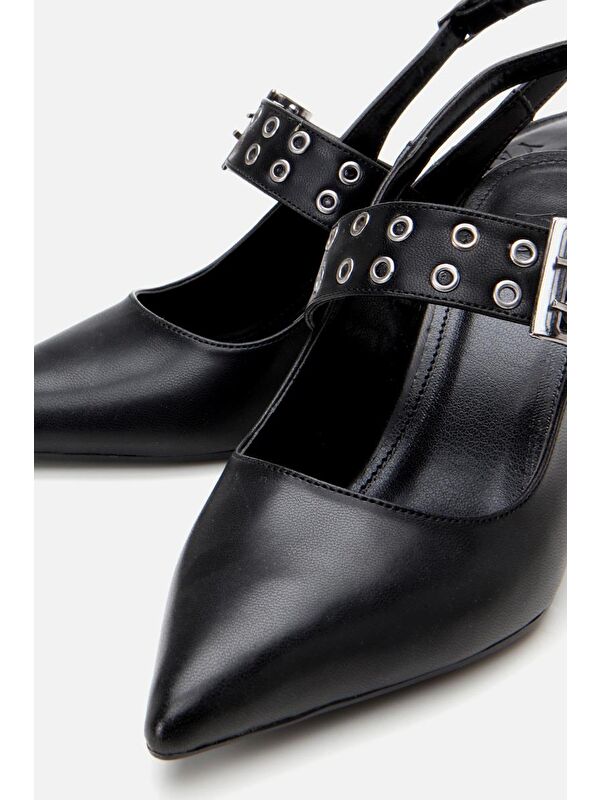 Kadın Siyah Kemerli Stiletto - Görsel 6