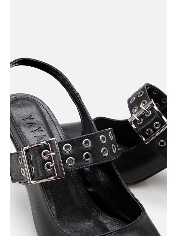 Kadın Siyah Kemerli Stiletto - Görsel 9