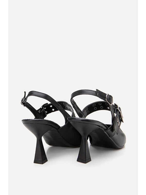 Kadın Siyah Kemerli Stiletto - Görsel 10