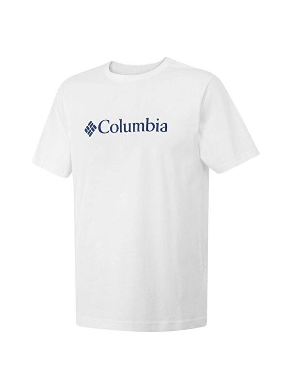 Columbia CSC M Basic Big Logo Brushed SS Tee Erkek Tişört Beyaz CS0287-100