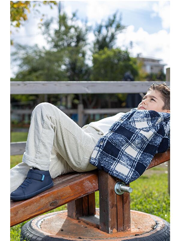 Smart Walker High Top Süper Mat Lacivert Barefoot Çocuk Bot - Görsel 5