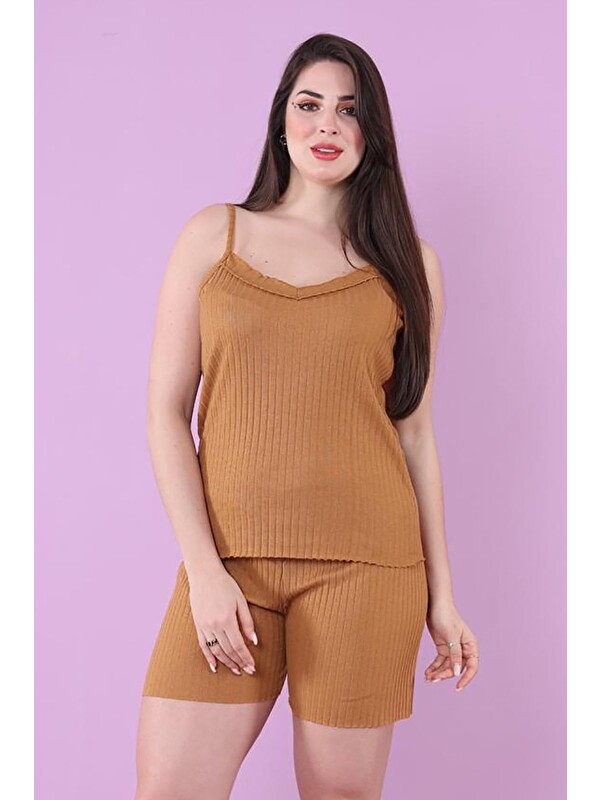 Fullamoda Fitilli İp Askılı Şortlu Pijama Takımı