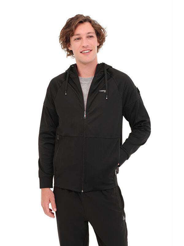 Lumberjack ML RENATO-CB 18SD1155 5PR Siyah Erkek Fermuarlı Sweatshirt Hırka