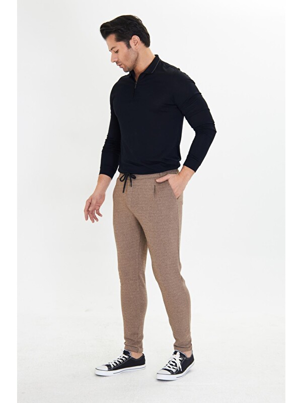 Marco Ferry Erkek Polycotton Esnek Jogger Pantalon Kahve 5801-K