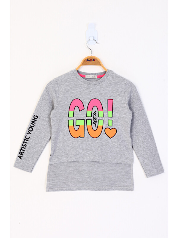 Toontoykids Kız Çocuk Letis Go Baskılı Tişört