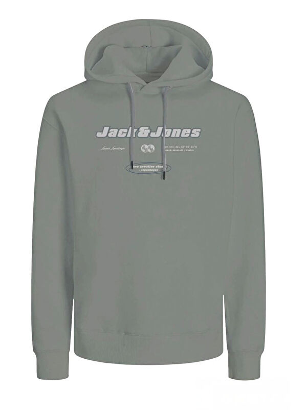 Jack & Jones Core Jcoboost Pamuklu Regular Fit Sırt Baskılı Kapüşonlu Sweat 12284471
