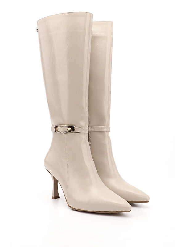 Kadın TEN Fermuarlı Sivri Burunlu İnce Topuklu Çizme - Görsel 3