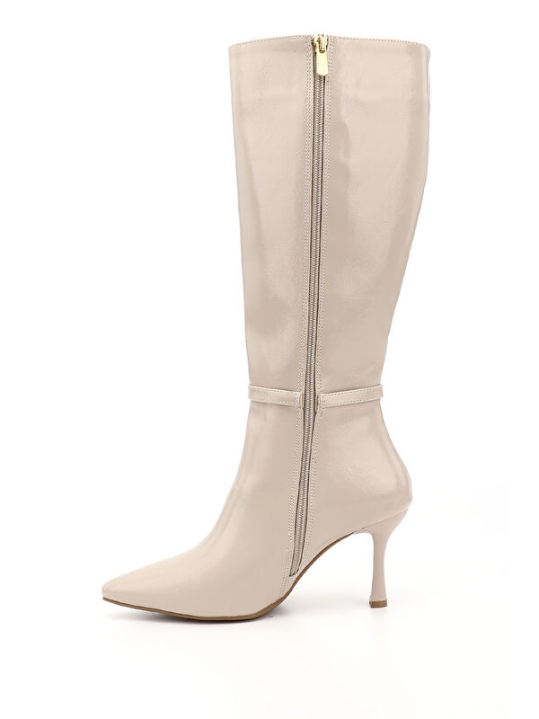 Kadın TEN Fermuarlı Sivri Burunlu İnce Topuklu Çizme - Görsel 4