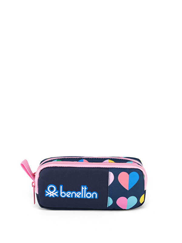 United Colors Of Benetton Mini Kalp Desenli Çift Bölme Kız Çocuk Kalemlik