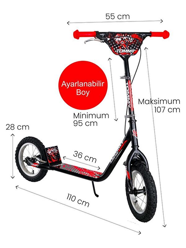 TOMMYBABY İkon 12 Jant Çocuk Scooter