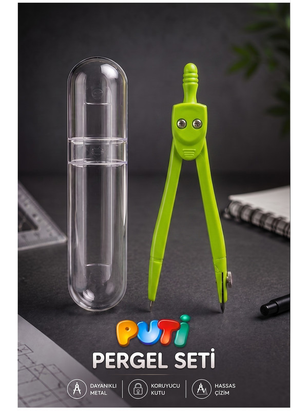 Artlantis Metal Pergel 1 Adet Puti 1574 Koruma Kutulu Metal Pergel Grafit Uçlu Mekanik Pergel Matematik Teknik