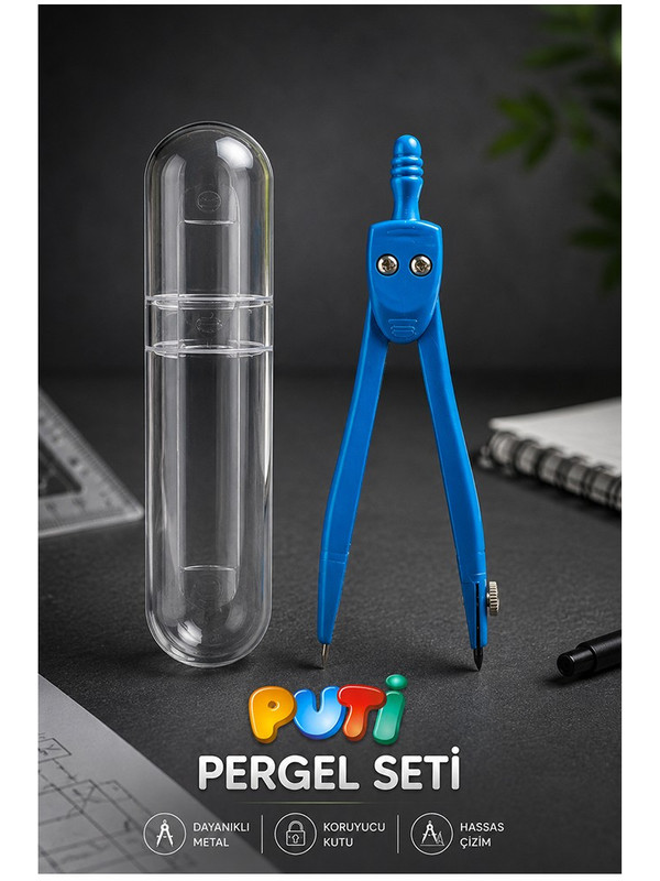 Artlantis Metal Pergel 1 Adet Puti 1574 Koruma Kutulu Metal Pergel Grafit Uçlu Mekanik Pergel Matematik Teknik