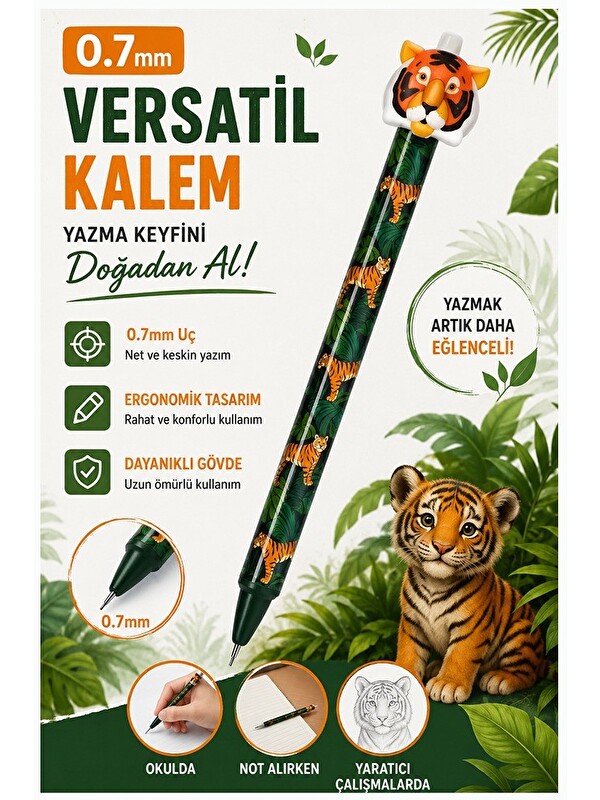 Artlantis Uçlu Kalem 0.7 mm 1 Adet Fixpoint 4734 0.7mm Uçlu Versatil Mekanik Uçlu Kurşun Kalem Hayvan Figürlü