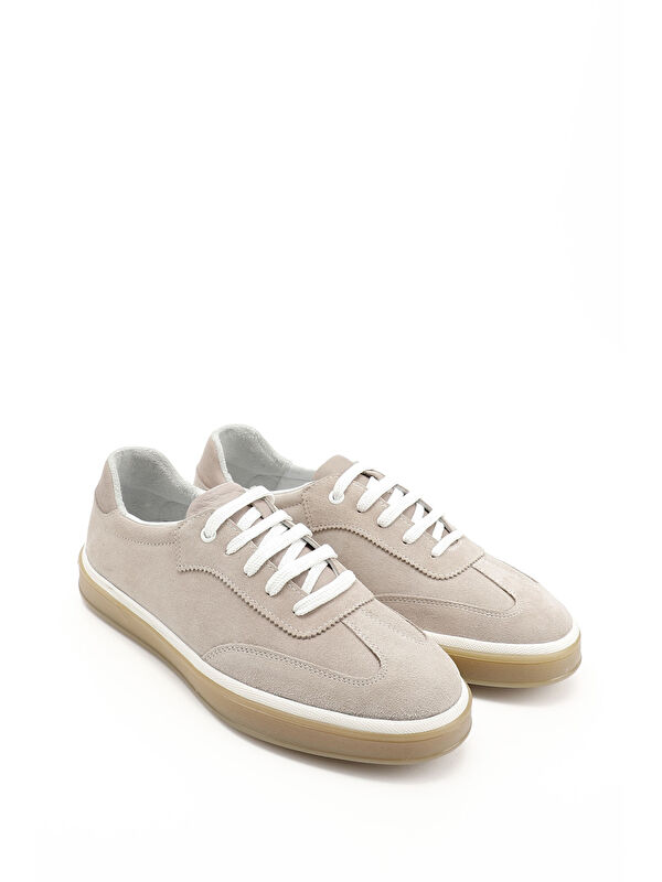 Erkek VİZON Bağcıklı Hakiki Deri Comfort Sneaker - Görsel 3