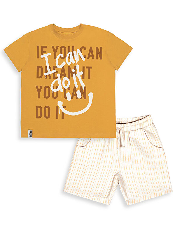 Denokids I Can Erkek Çocuk T-shirt Şort Takım