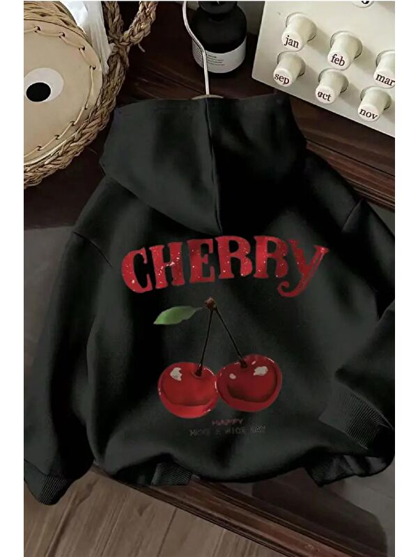 Oksit Chery Sırt Baskılı İçi Pamuklu Unisex Sweatshirt