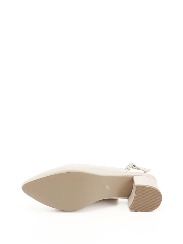 Kadın KREM Sivri Burun Arkası Açık Ayakkabı - Görsel 5