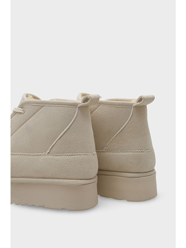 Madeline Kalın Tabanlı Yuvarlak Burunlu Bağcıklı Kürklü Kadın Bot - Görsel 7