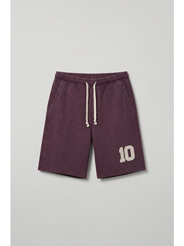 Abluka Online Erkek Relaxed Fit Vintage Yıkamalı Şort Bordo