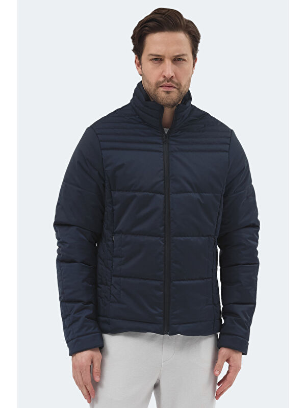 SLAZENGER BLANCO Erkek Dik Yaka Slim Fit Lacivert Mont & Kaban