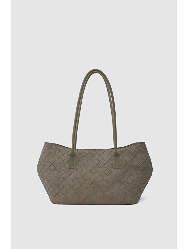 Shulebags Veneta Süet Shopper Omuz Çantası Vizon