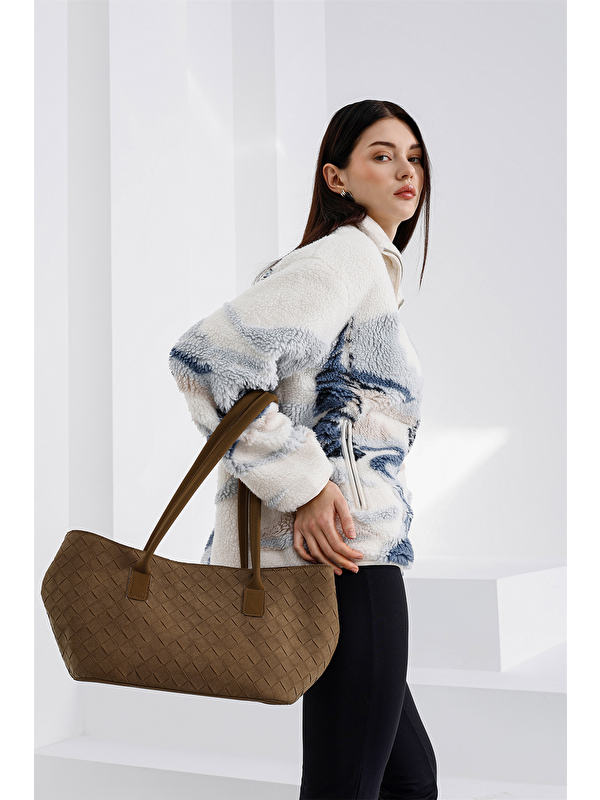 Shulebags Veneta Süet Shopper Omuz Çantası Taba