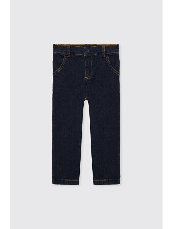 Panço Erkek Bebek Beli Lastikli Lacivert Jean Pantolon