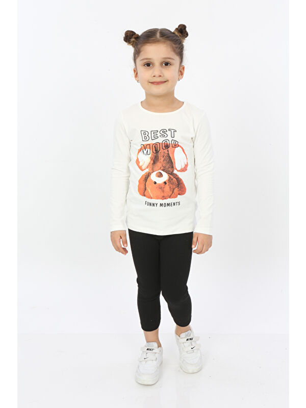 Toontoykids Kız Çocuk Best Mood Ayıcık Baskılı Tişört