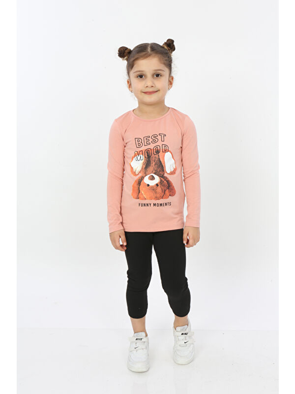Toontoykids Kız Çocuk Best Mood Ayıcık Baskılı Tişört