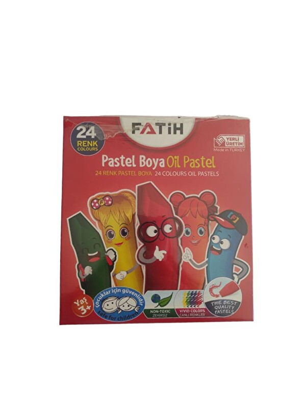 Fatih 24 Renk Pastel Boya Karton Kutu 1 Paket 24 lü Pastel Boya Seti