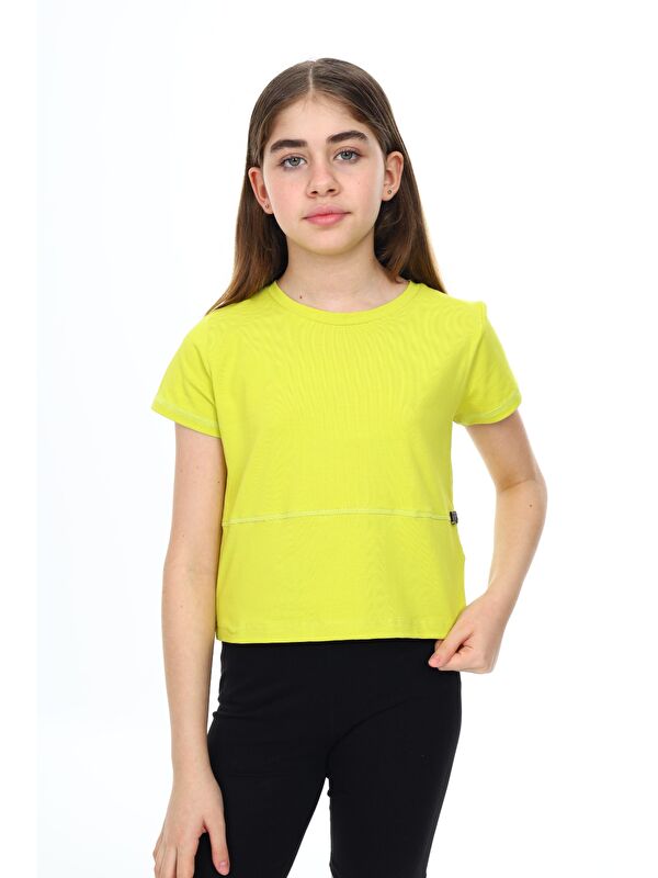 Toontoykids Kız Çocuk Bisiklet Yaka Kısa Kollu Tişört