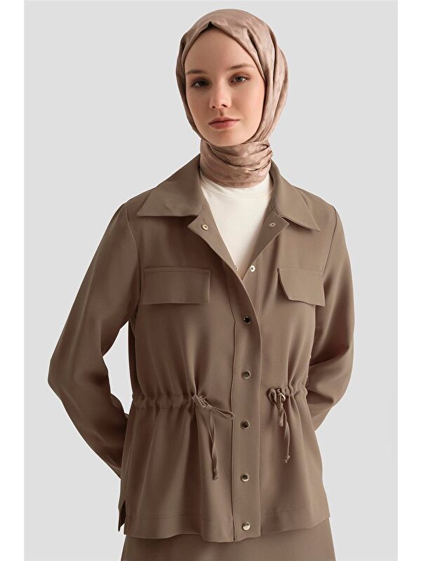 ARMİNE Beli Büzgülü Takım 25Yd9172 Vizon