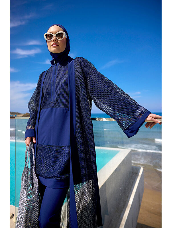 Marina Lacivert Pareo Kaftan P2501-2