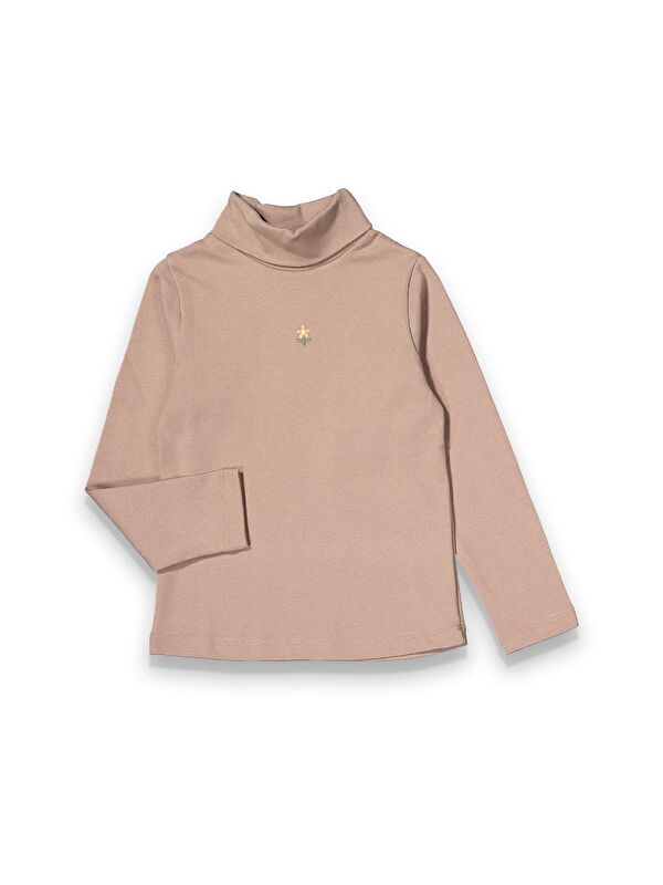 Magu Kız Çocuk Pamuklu Kışlık Uzun Kollu Basic Balıkçı Yaka Body Sweatshirt