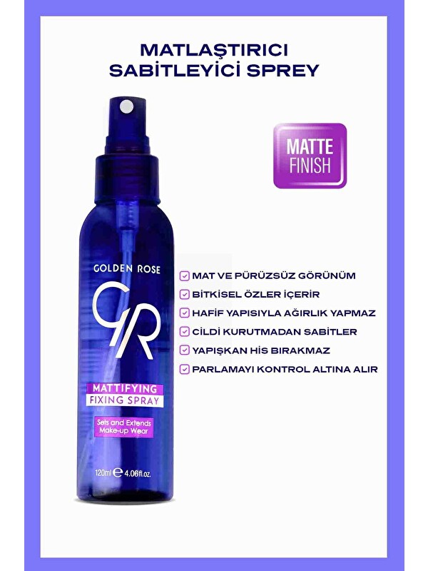 GOLDEN ROSE Mattifying Fixing Spray - Matlaştırıcı Sabitleyici Sprey