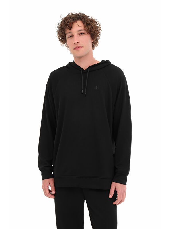 Lumberjack MB FUPRA 17FC-01 5PR Siyah Erkek Kapüşonlu Sweatshirt