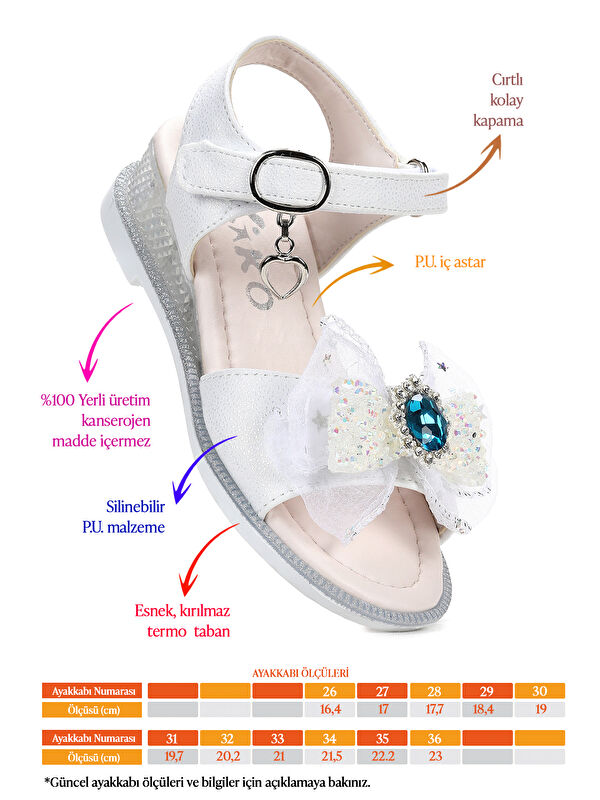 Bufly Fiyonklu Kız Çocuk Sandalet Ayakkabı - Görsel 3
