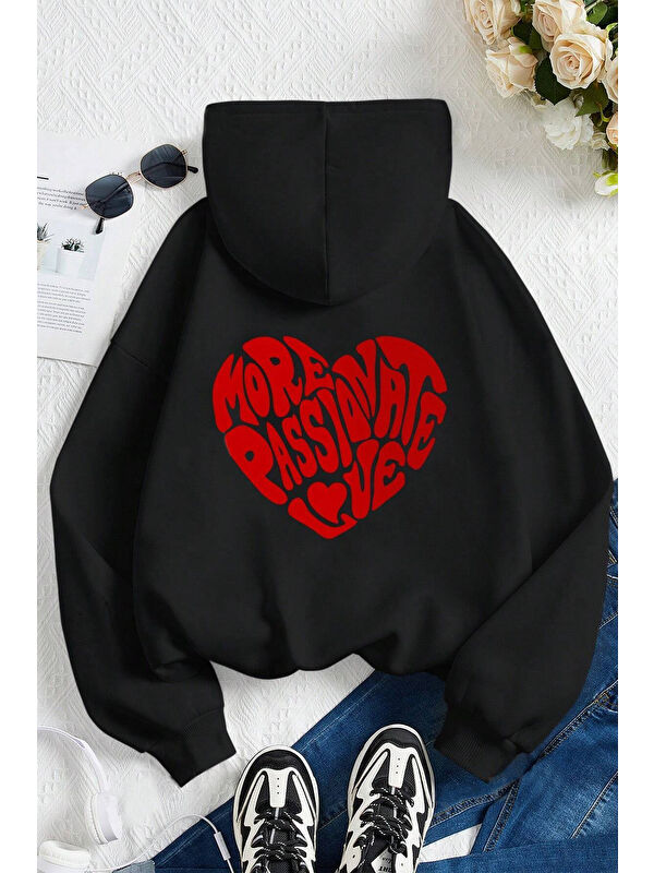 uyguntarz More Love Baskılı Pamuklu Oversize Sweatshirt