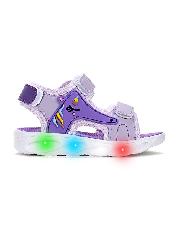 Günlük Işıklı Cırtlı Kız Bebek Sandalet Ayakkabı - Görsel 4