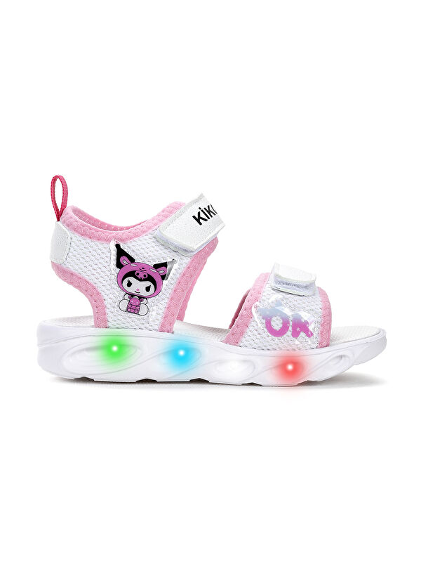 Kuruza Günlük Işıklı Cırtlı Kız Bebek Sandalet Ayakkabı - Görsel 4