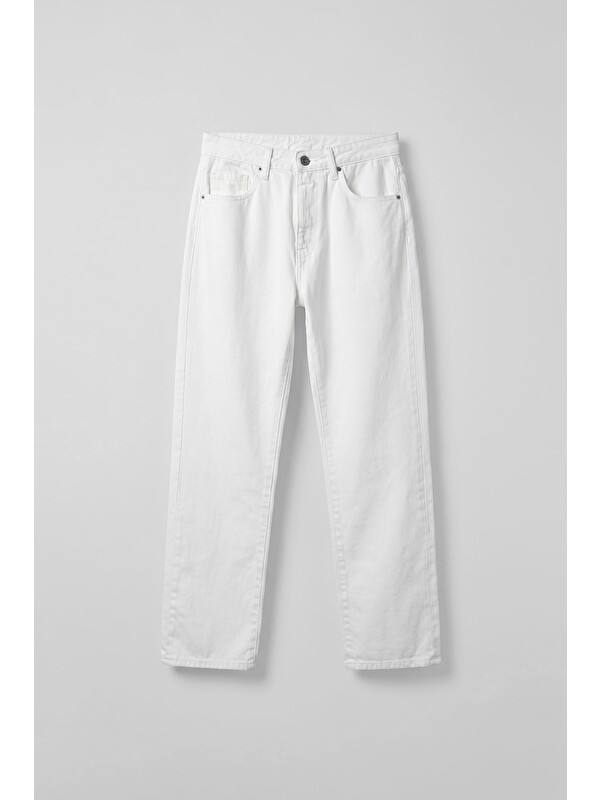 Abluka Online Erkek Relaxed Fit Basic Beyaz Jean Beyaz