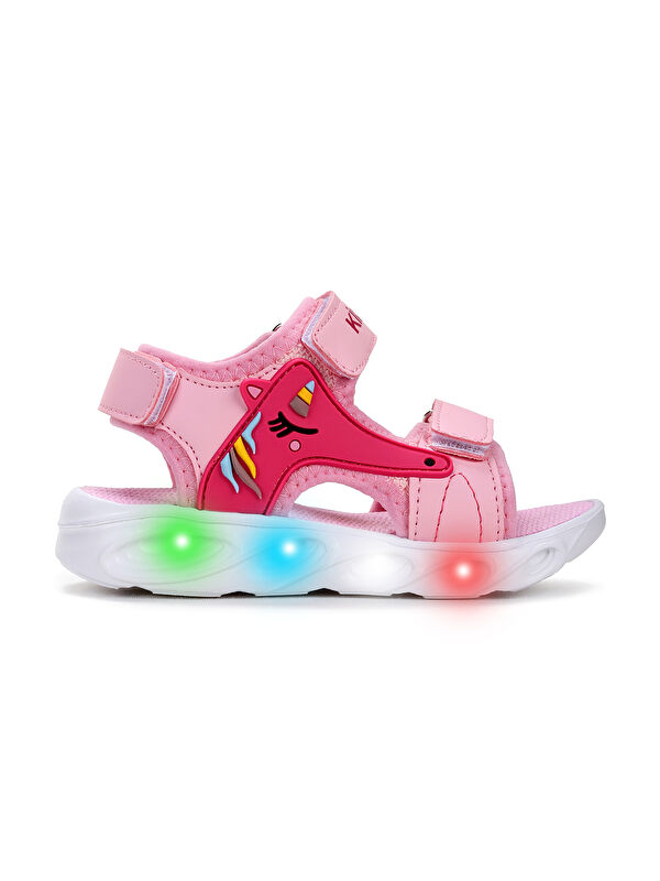 Günlük Işıklı Cırtlı Kız Bebek Sandalet Ayakkabı - Görsel 4