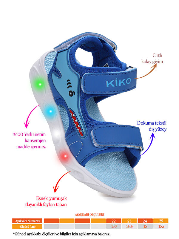 Soren Günlük Işıklı Cırtlı Erkek Bebek Sandalet Ayakkabı - Görsel 3