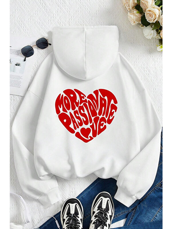 uyguntarz More Love Baskılı Pamuklu Oversize Sweatshirt