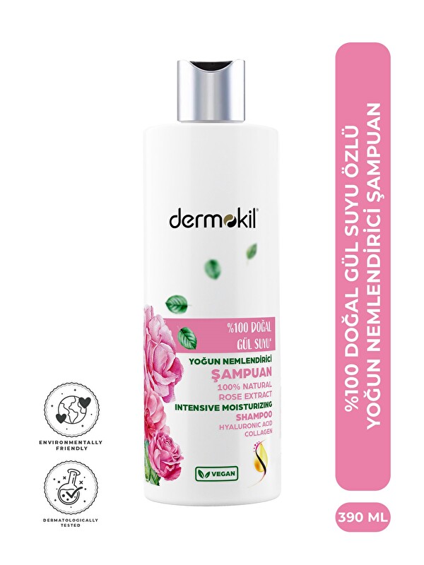 Dermokil %100 Doğal Gül Suyu Şampuan 390 ml