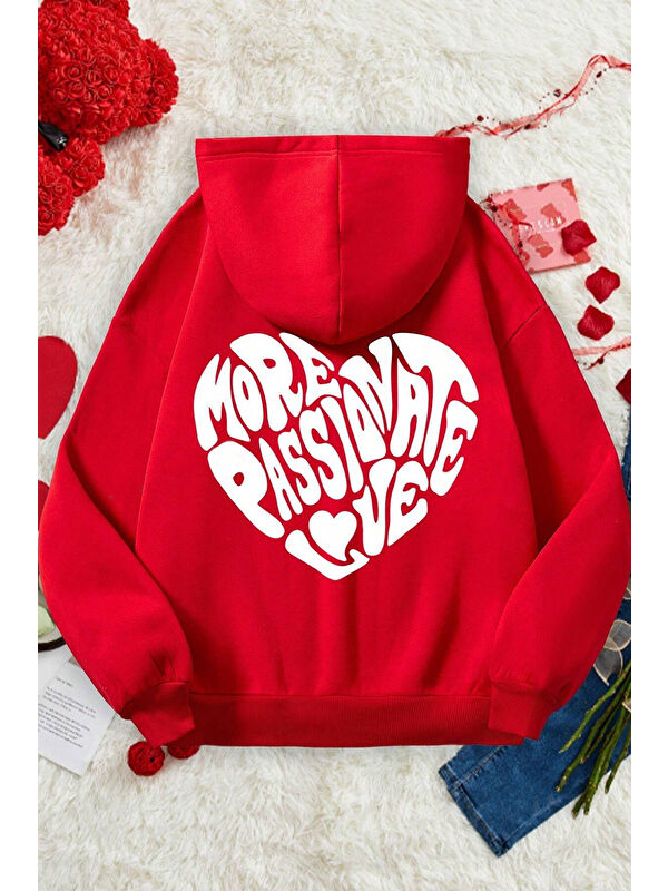 uyguntarz More Love Baskılı Pamuklu Oversize Sweatshirt