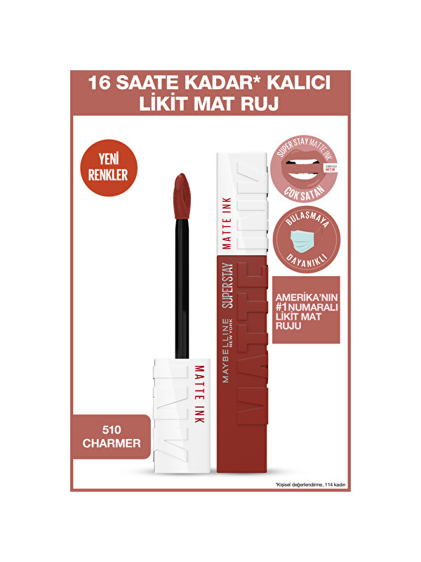 Maybelline New York Super Stay Matte Ink Likit Mat Ruj - 510 Charmer
