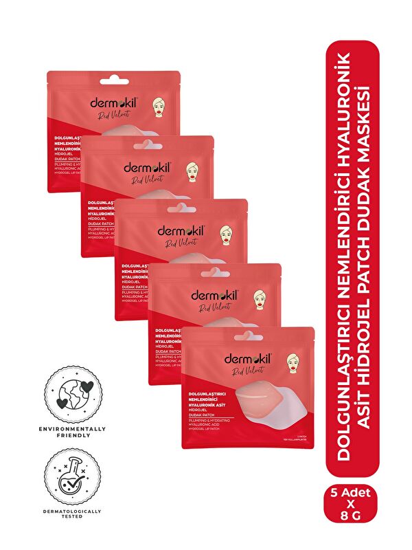 Dermokil Dolgunlaştırıcı Nemlendirici Hyaluronik Asit Hidrojel Patch Dudak Maskesi x 5 Adet